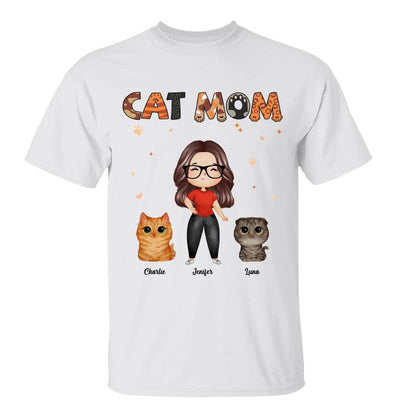 Watercolor Woman And Watercolor Cute Cats Cat Mom Pattern Personalized Shirt