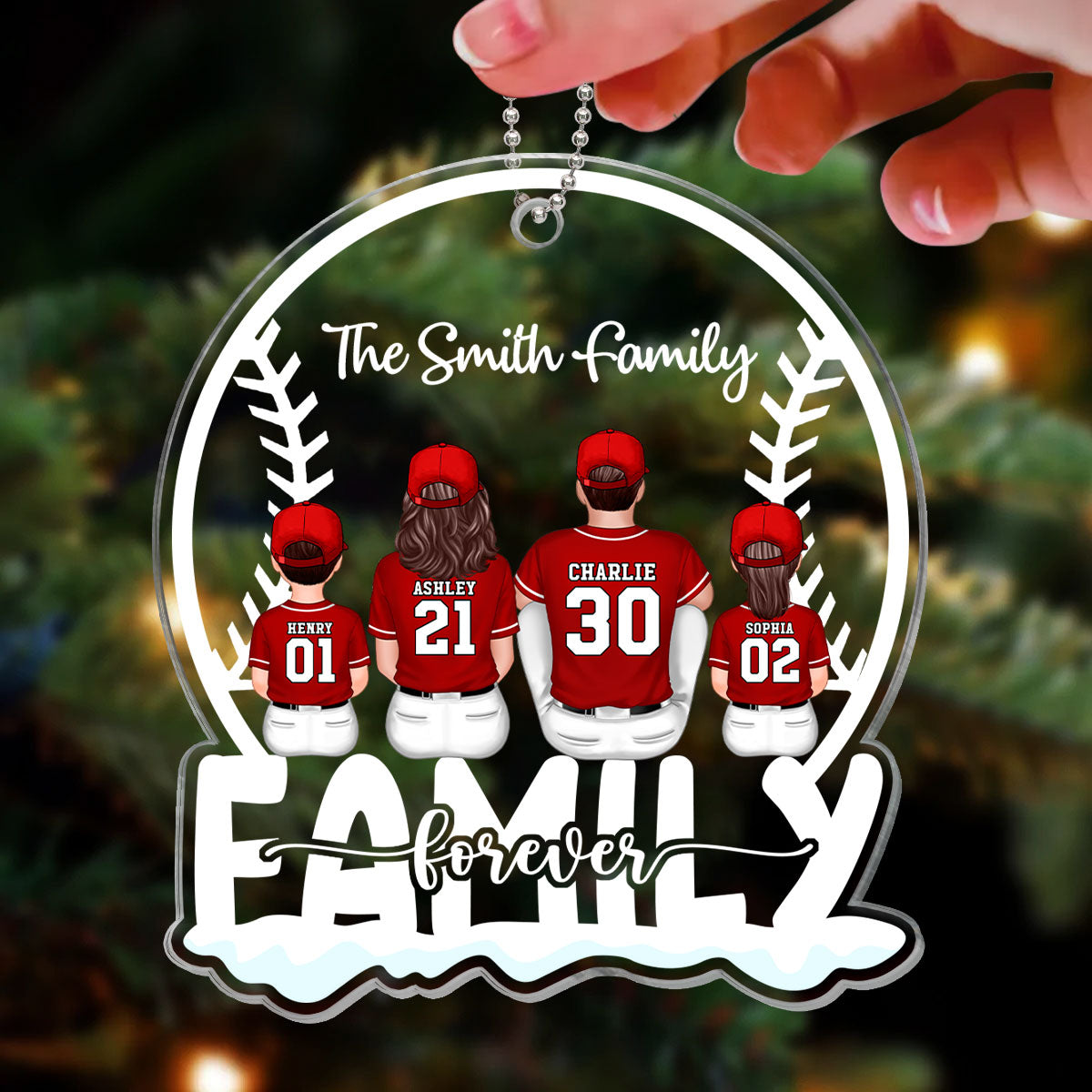 Baseball Family Team Personalized Christmas Acrylic Ornament