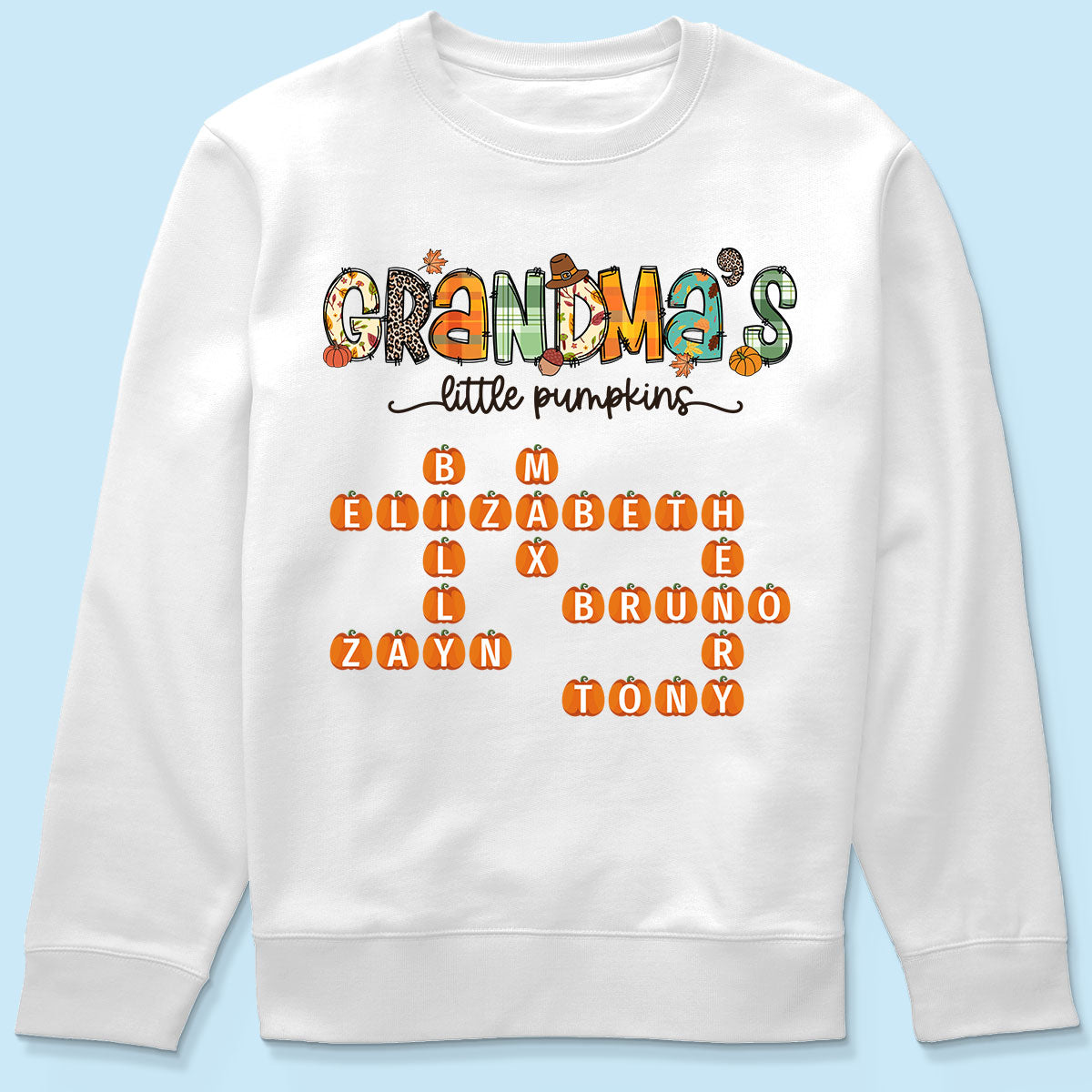 Grandma's Little Pumpkins Fall Season Personalized Shirt