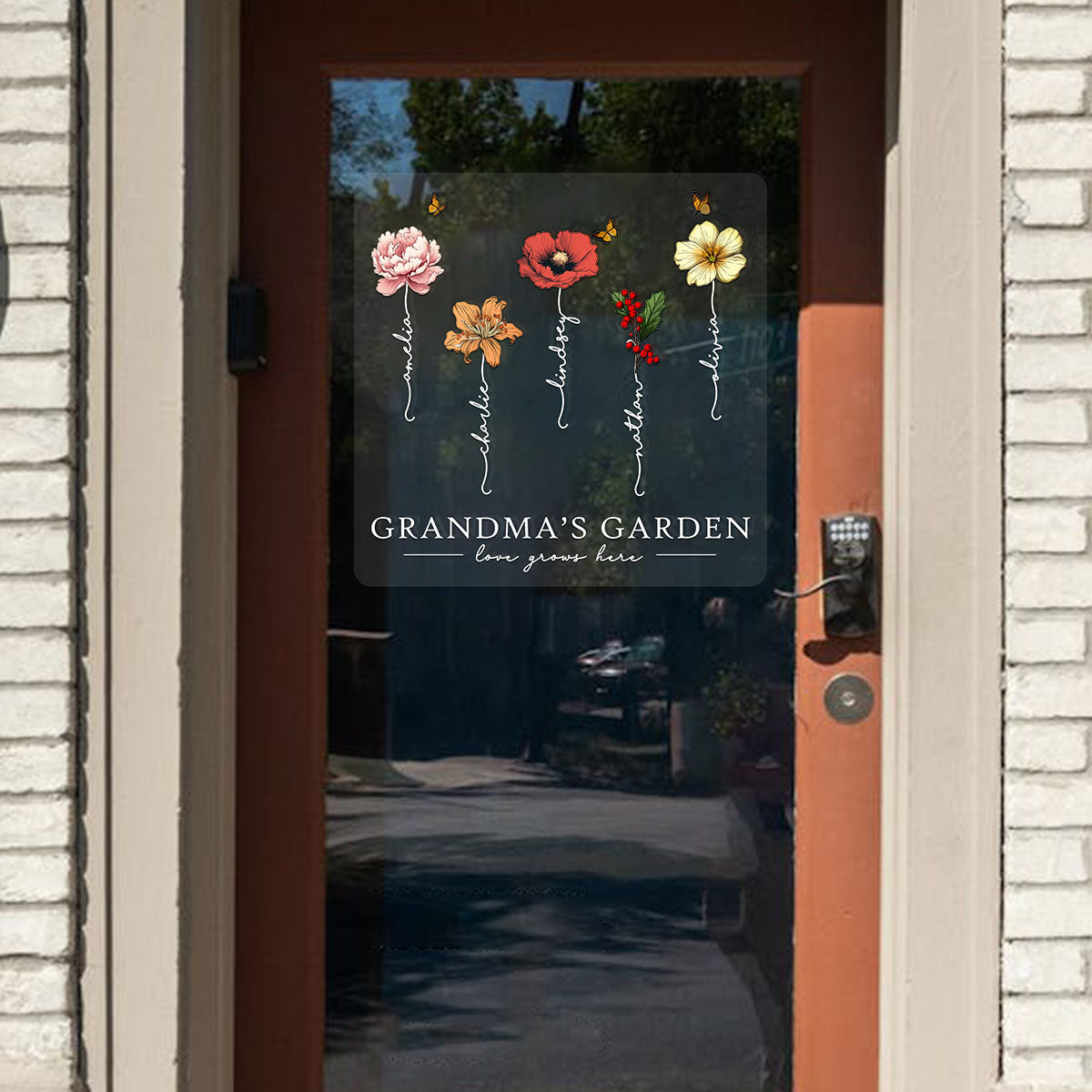 Grandma’s Garden Birth Flower Gift For Grandma Decor On Car Fridge Window Personalized Decal