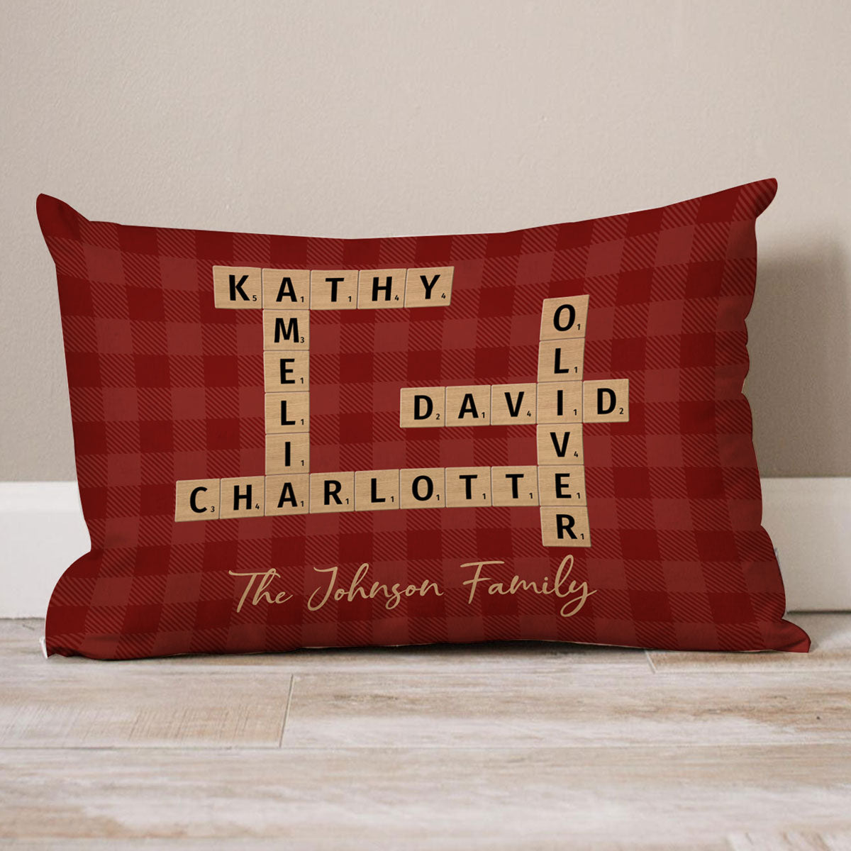Family Crossword Puzzle Art Family Bond Personalized Rectangle Pillow