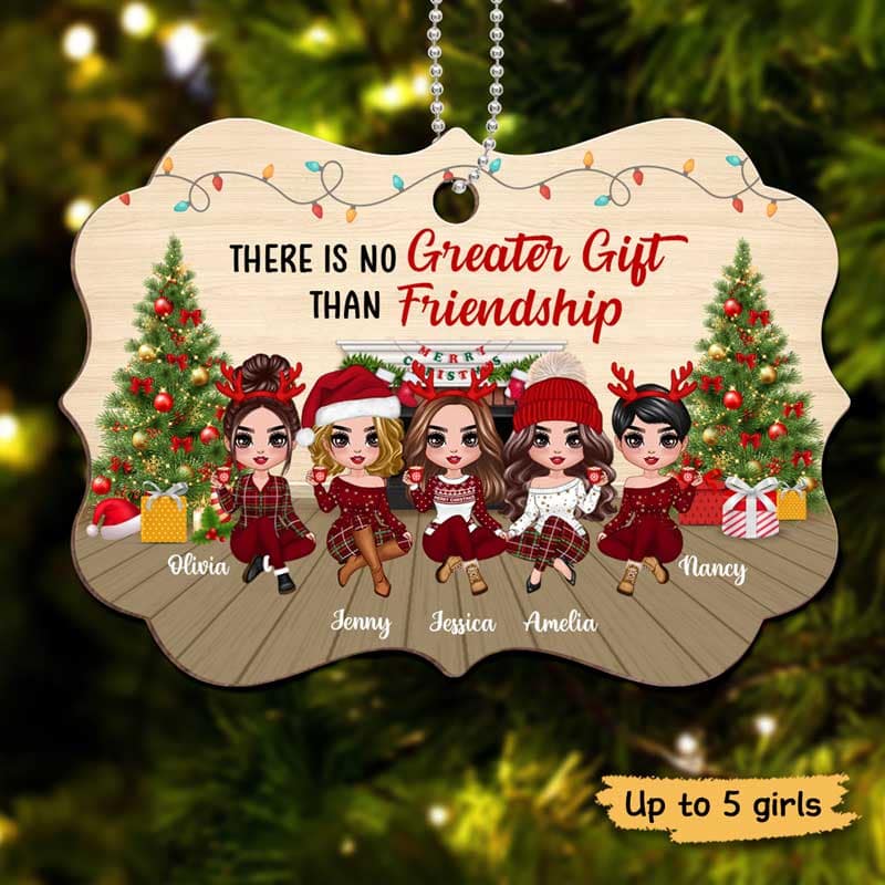 There‘s No Greater Gift Than Besties Doll Girls Personalized Wooden Ornament