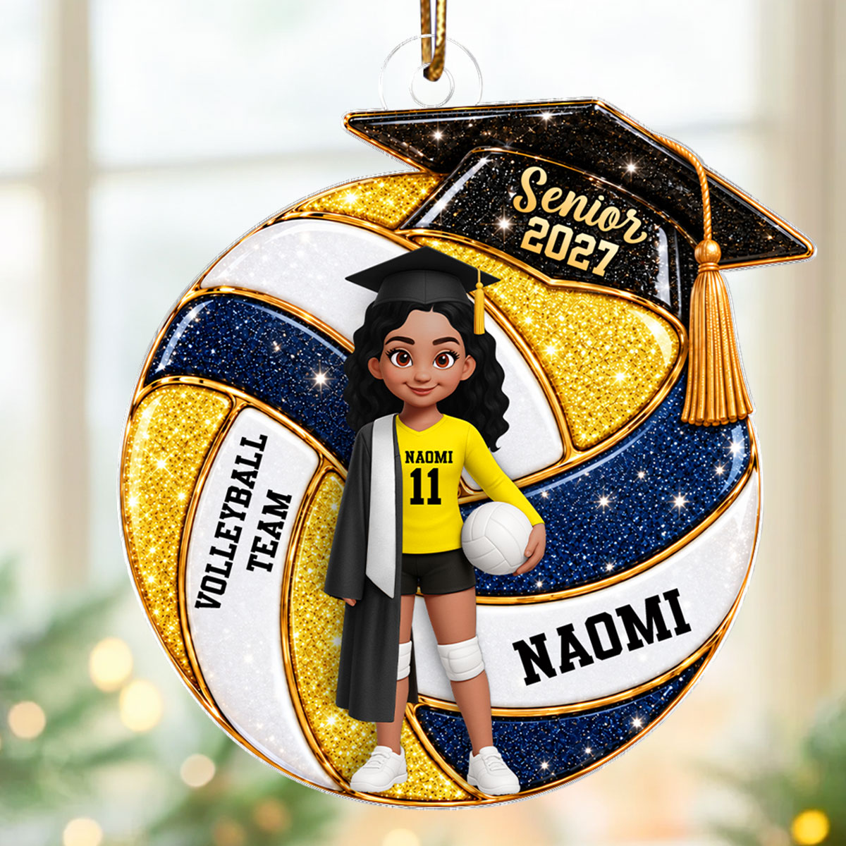 Senior Volleyball Player Graduation - Personalized Acrylic Ornament - Christmas Gift For Volleyball Players Senior, Granddaughter, Grandson, Daughter, Son