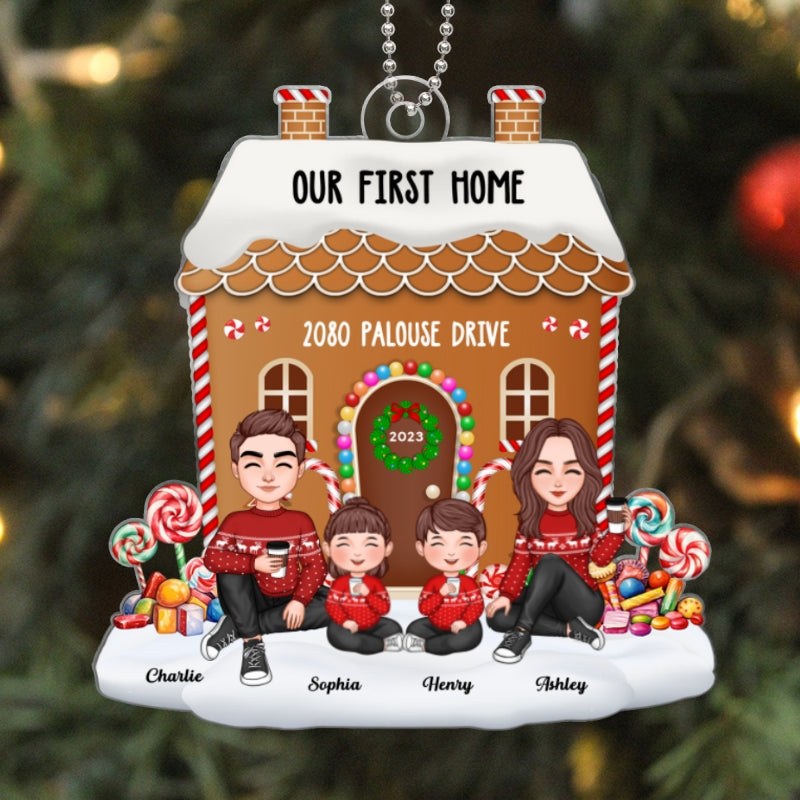 Gingerbread House New Home Family Couple Keepsake Housewarming Gift Personalized Acrylic Ornament