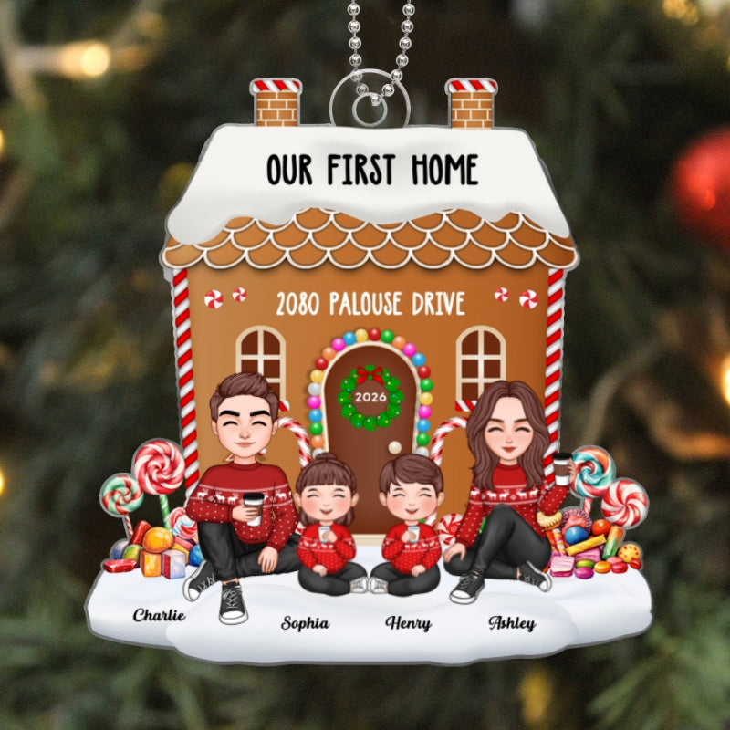 Gingerbread House New Home Family Couple Keepsake Housewarming Gift Personalized Acrylic Ornament