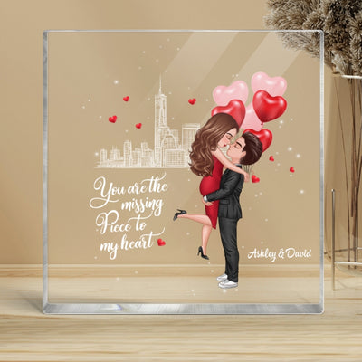 The Missing Piece To My Heart Personalized Acrylic Block Plaque