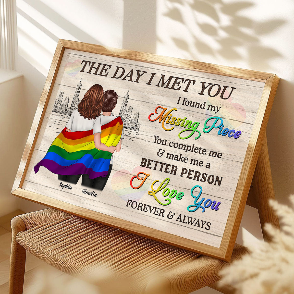 Pride Month LGBTQ+ Couple The Day I Met You Personalized Poster, Gift For Couple