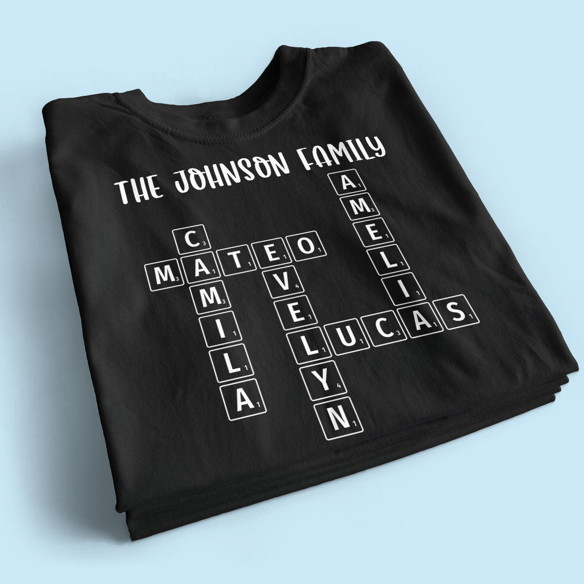 Family Tee Crossword Art Puzzle Personalized Shirt