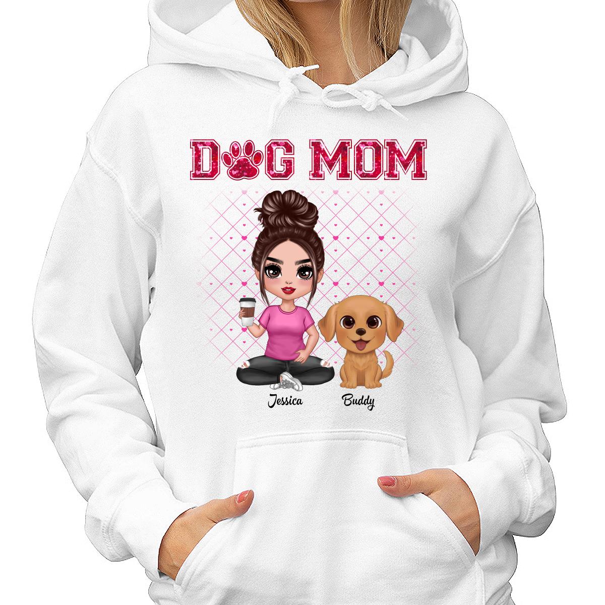 Dog Mom Watercolor Cute Dogs Valentine‘s Day Personalized Shirt