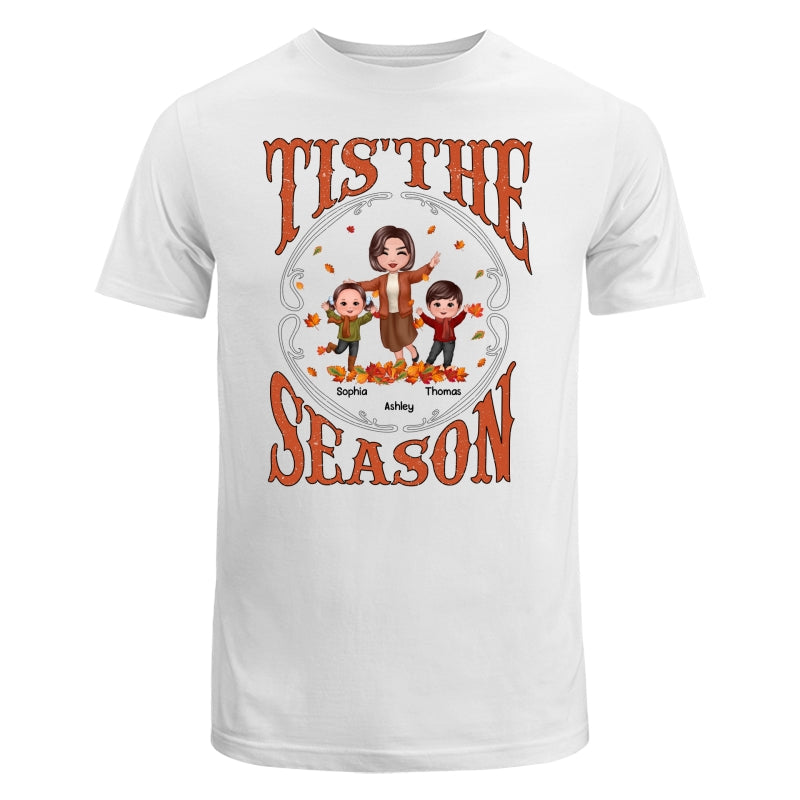Tis' The Season Happy Grandma & Grandkids Fall Season Personalized Shirt