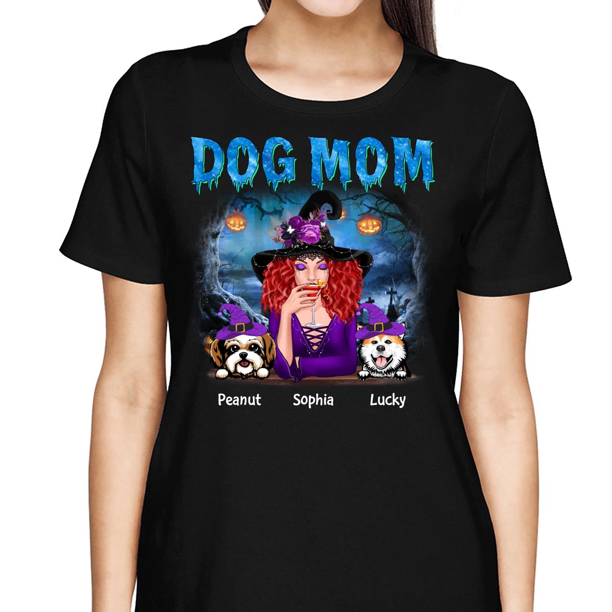 Halloween Blue Forest Night Dog Mom Personalized Shirt