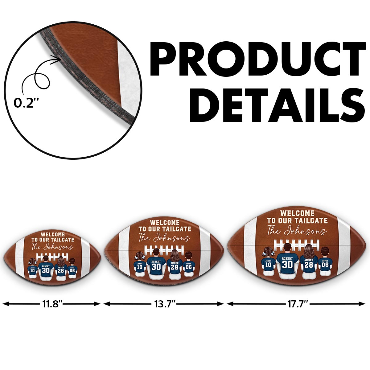Welcome To Our Tailgate Football Family Decor Personalized Wooden Sign