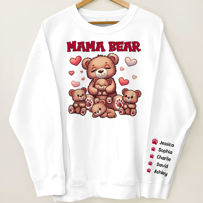 Cute Grandma Bear Mama Bear Personalized Sleeve Printed Sweatshirt