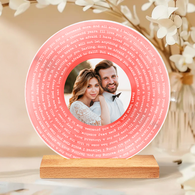 Personalized Vinyl Lyrics Record with Photo - Acrylic Song Plaque - Anniversary Wedding  Birthday Gift for Her Him