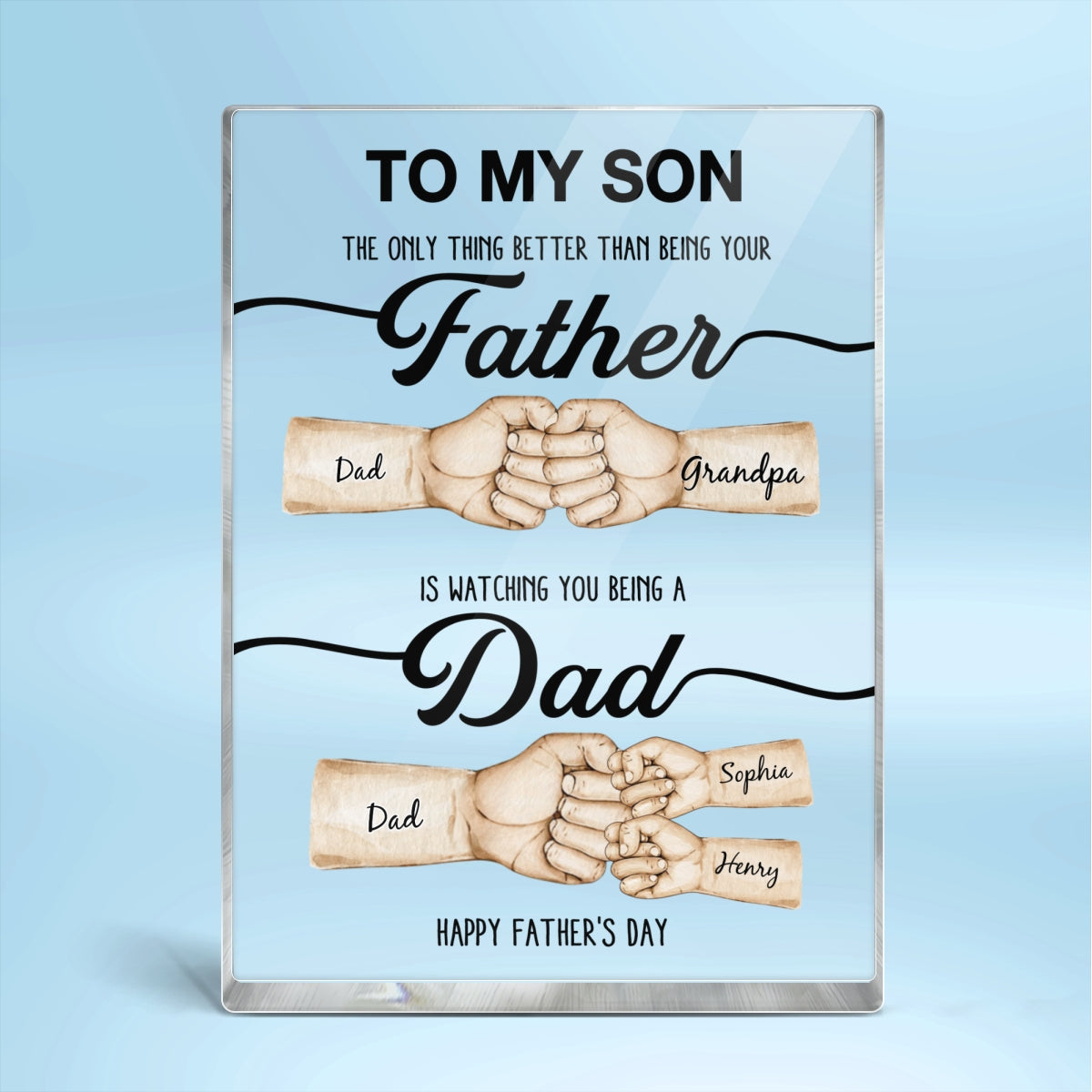 The Only Thing Better Than Being Your Father Fist Bump Personalized Acrylic Block, Father's Day gift for Son from Dad