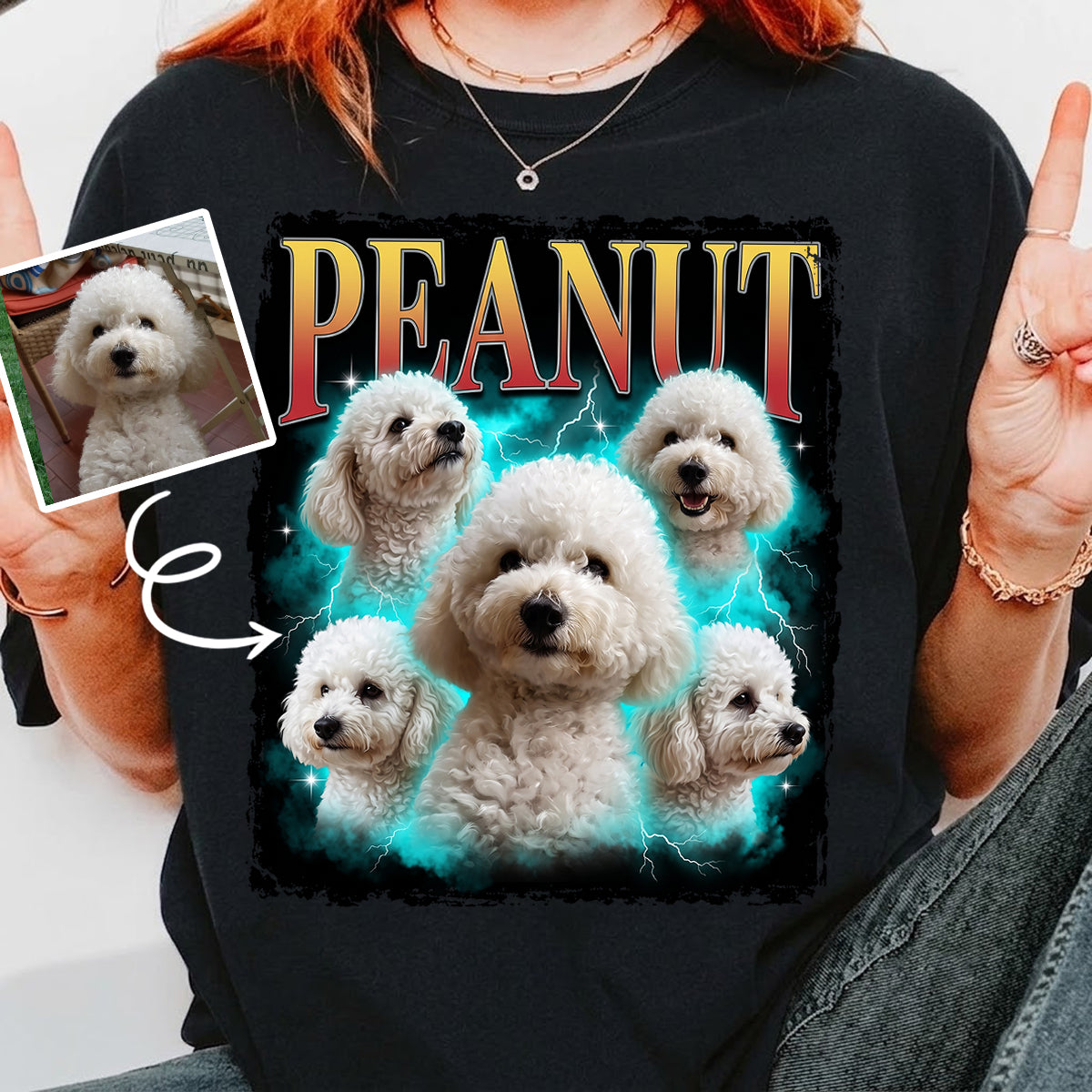 Custom Vintage 90s Dog Cat Pet - Personalized T-Shirt - Retro Bootleg Tee, 90s Rap Group Bootleg Tee