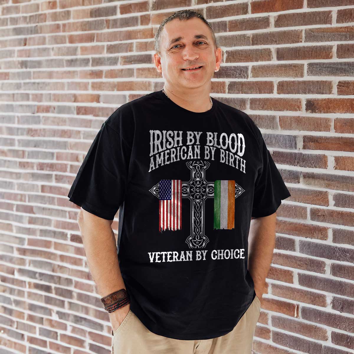 Proud Irish By Blood American By Birth Veteran By Choice Personalized Shirt, Customize Title