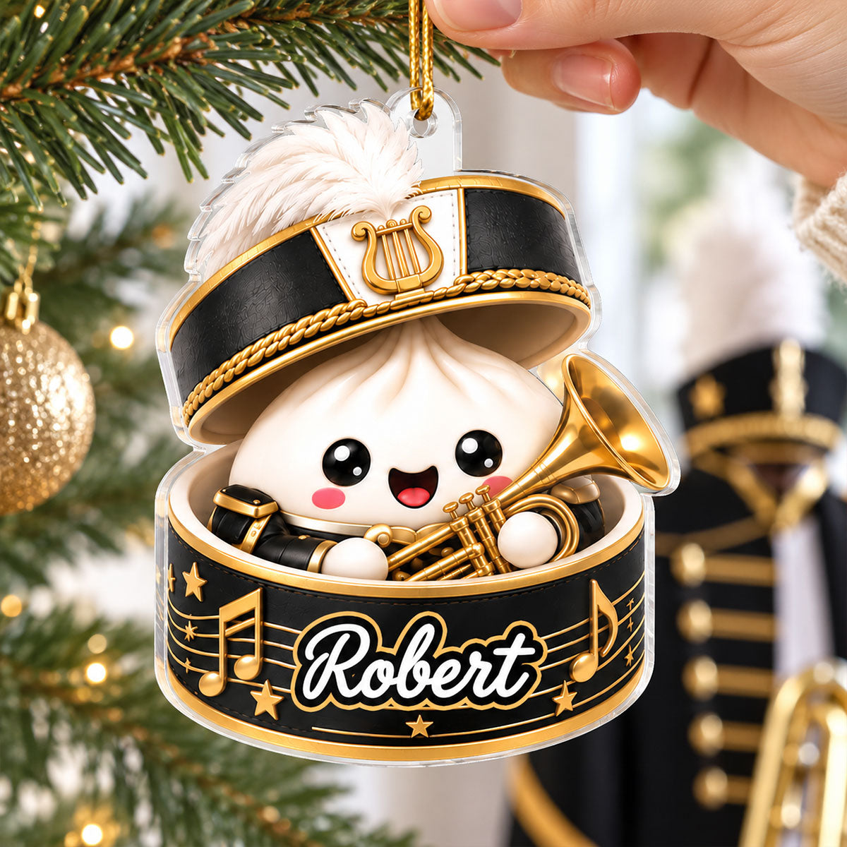 Custom Marching Band Dumpling Squishy Style - Personalized Acrylic Ornament - Christmas Gift for Son, Daughter, Grandkids