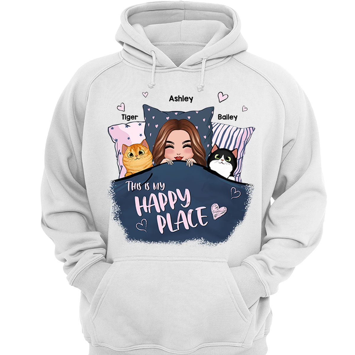 This Is My Happy Place Cat Mom Personalized Shirt