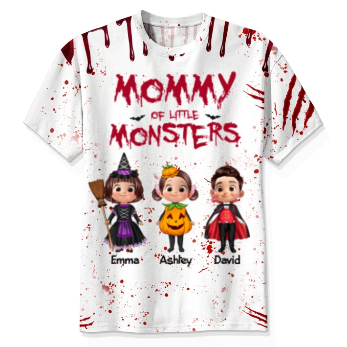 Halloween Mommy Daddy Of The Monsters Cute Kids Personalized 3D Shirt