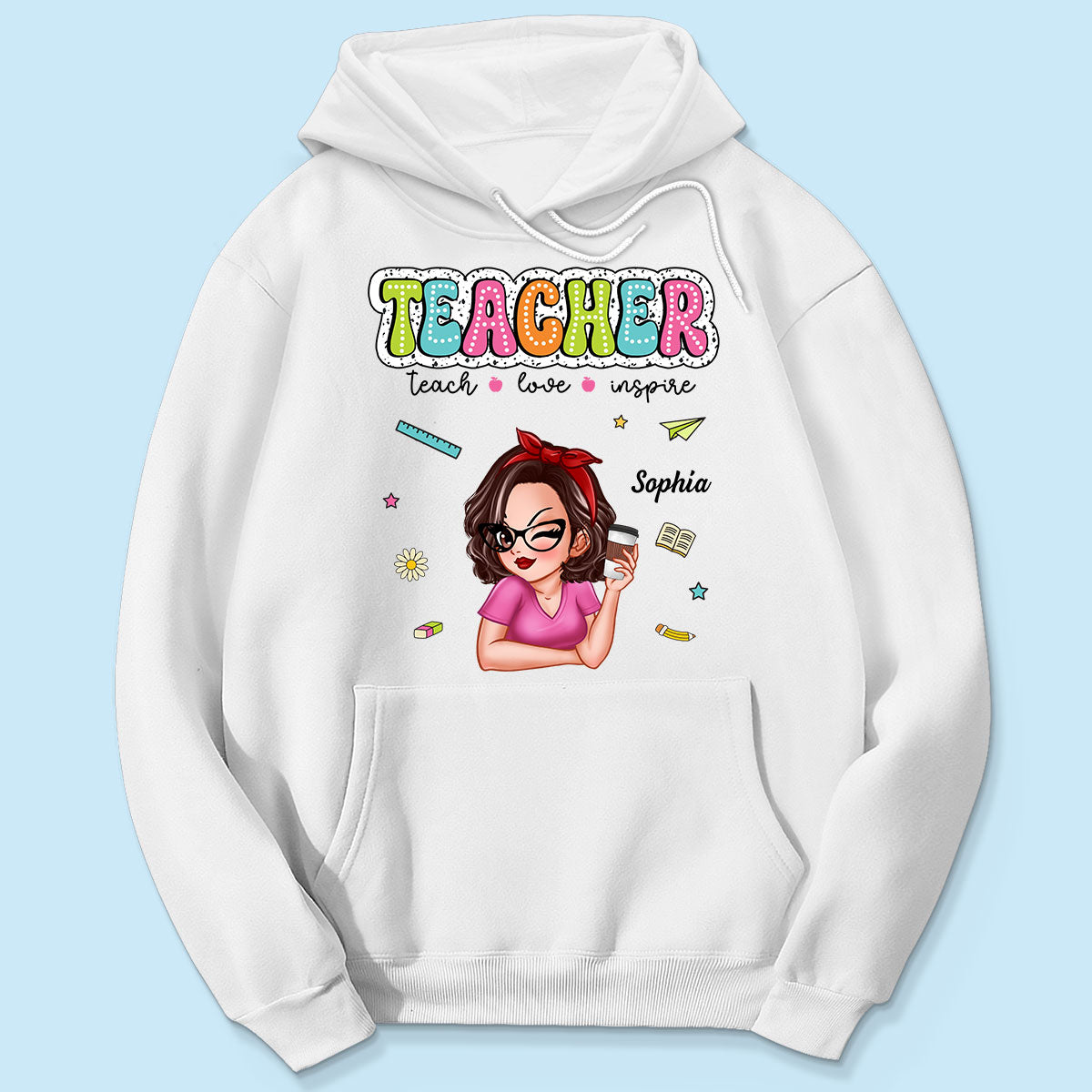 Teacher Teach Love Inspire Summer Personalized Shirt, Back To School, Teacher Appreciation, Teacher Gift