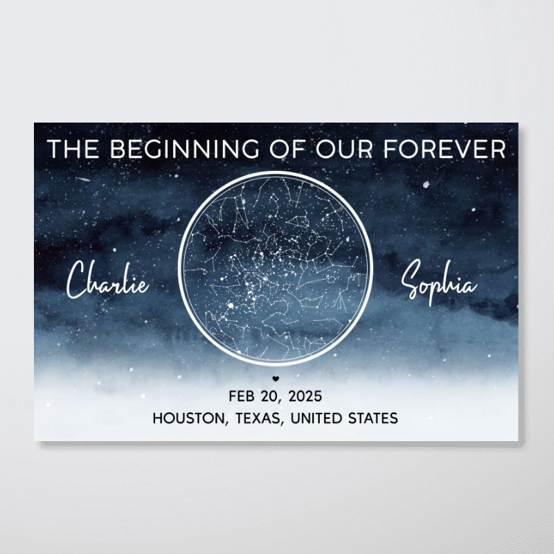 Starry Night Eternal Love Couple Custom Star Map Anniversary Date Personalized Poster| Anniversary Gift, Wedding Gift For Couple