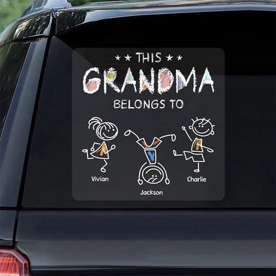 This Grandma Belongs To Crayon Kids Decor On Car Fridge Window Personalized Decal