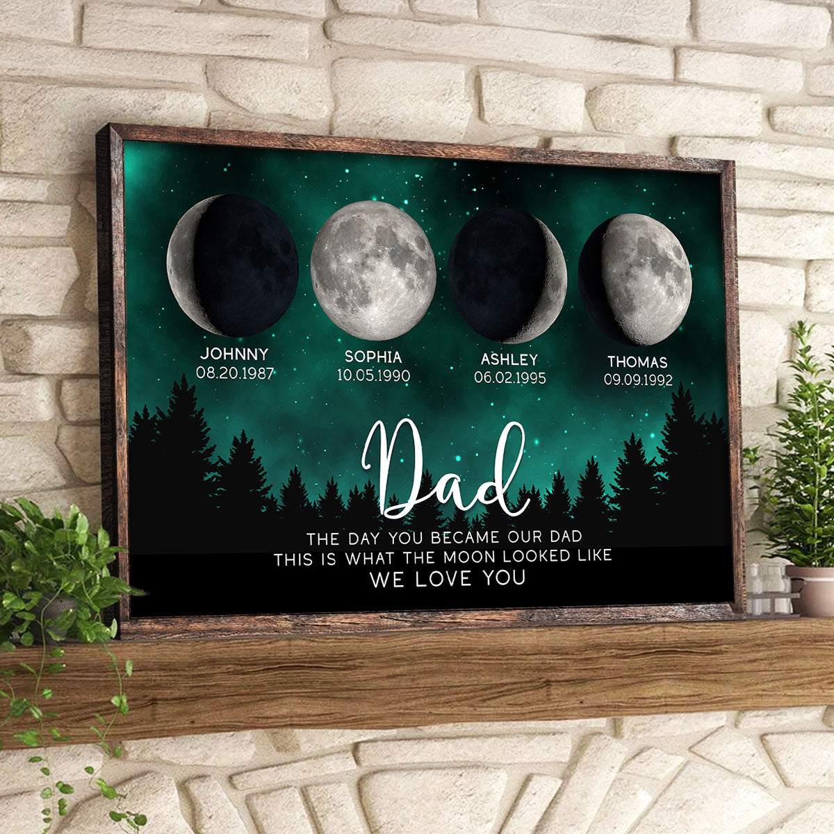 This Is What The Moon Looked Like The Day You Became Dad Grandpa Custom Birth Moon Phase - Personalized Poster