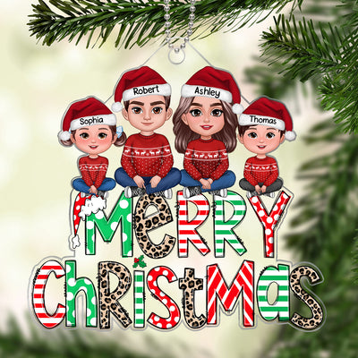 Merry Christmas Family Gift Personalized Acrylic Ornament
