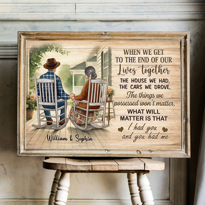 Old Couple Sitting On The Porch Personalized Poster, Heartfelt  Gift For Couple, For Him, For Her, Husband, Wife