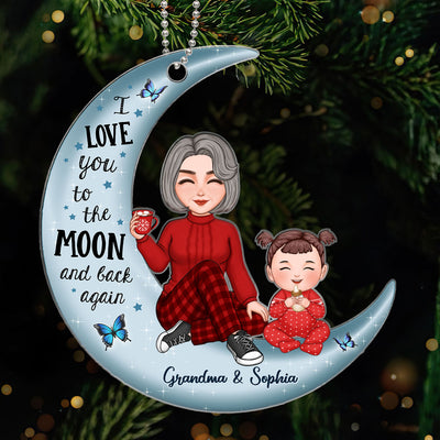 Cute Baby's First Christmas  Personalized Gift For Grandma Grandpa Acrylic Ornament