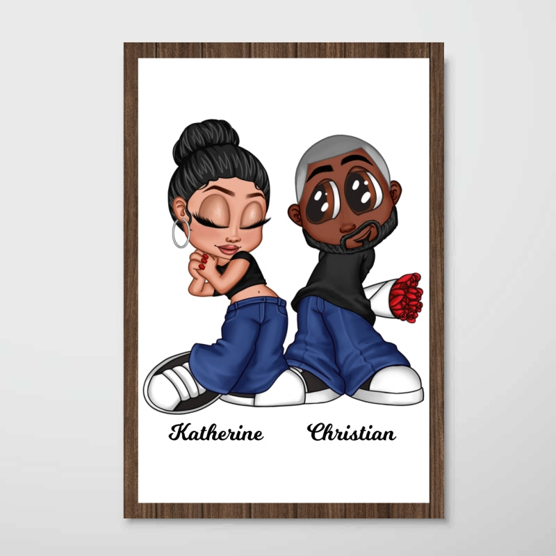 Y2K Couple Personalized Poster, Unique Valentine's Day Gift For Him, Gift For Her