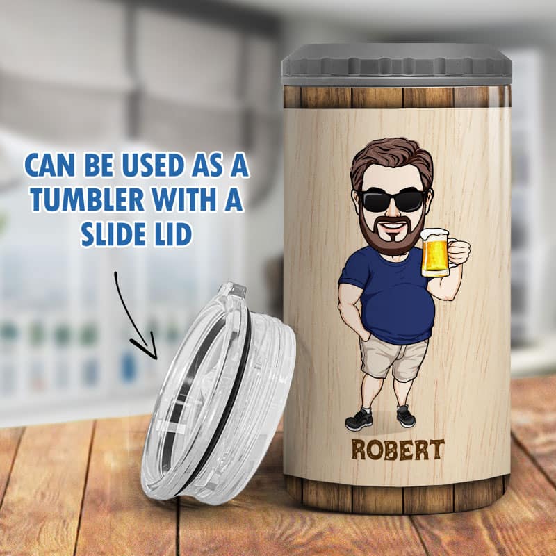 It‘s Not Dad Bod Caricature Funny Gift For Dad Personalized 4 In 1 Can Cooler
