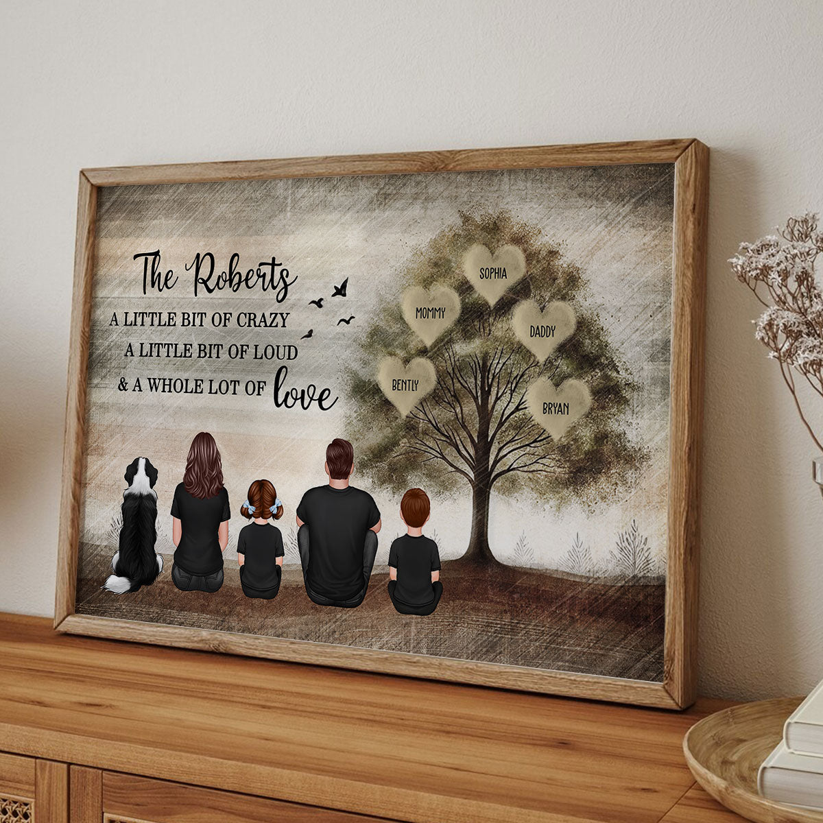 Family Sitting Back view Whole Lot Of Love Personalized Poster, Gift for Husband, Wife, Dad, Mom