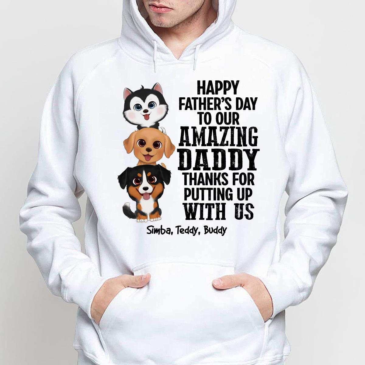 Watercolor Cute Dogs Thanks For Putting Up With Us Dog Dad Personalized Shirt