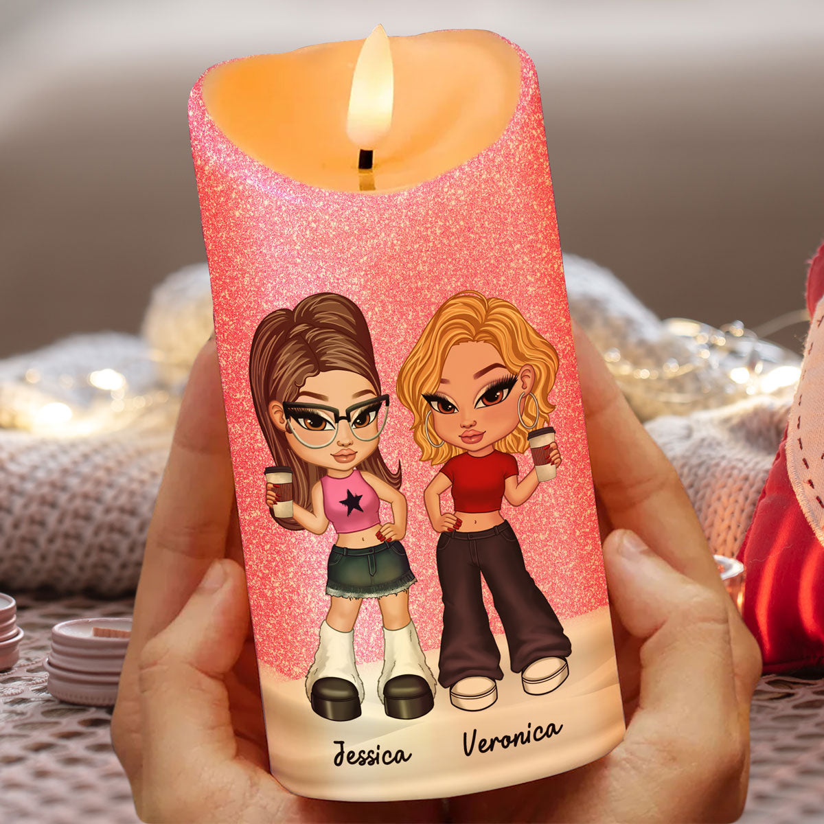 I'd Punch A Bitch For You Besties Gift Personalized LED Candle