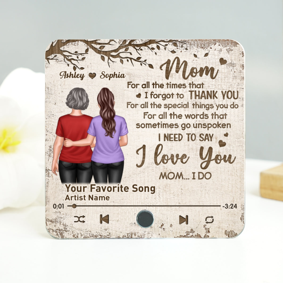 To My Dear Mom Our Song Gift From Daughter Personalized Music Fridge Magnet