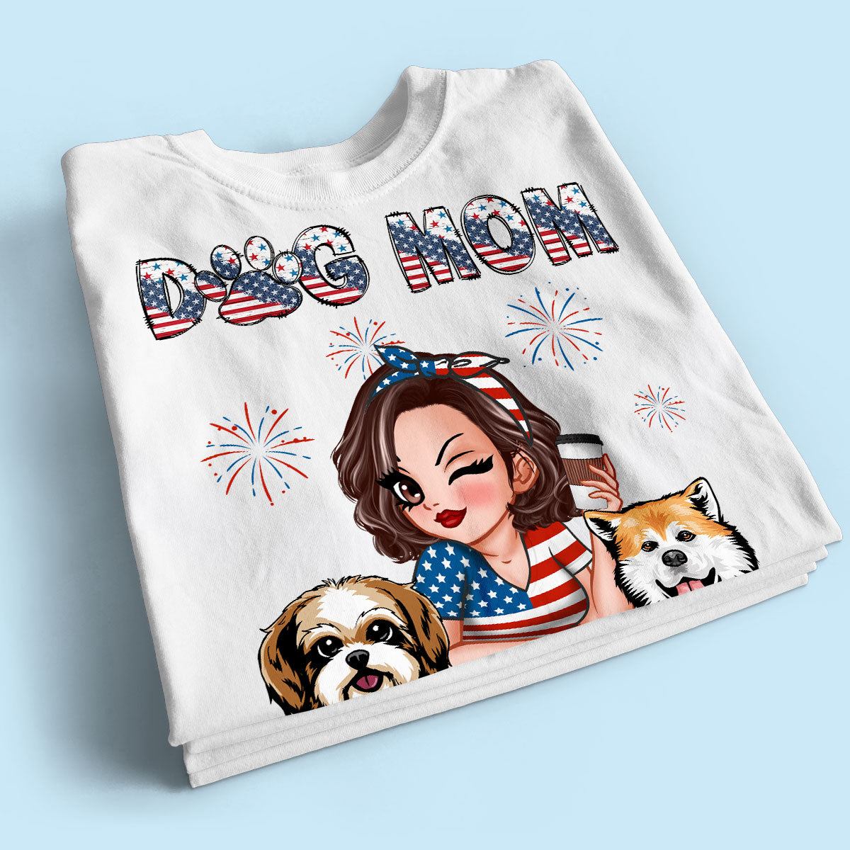 4th Of July Dog Mom Personalized Shirt, Gift For Dog Lover