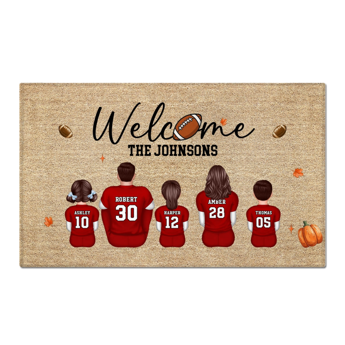 Welcome Football Season Family Decor Personalized Doormat