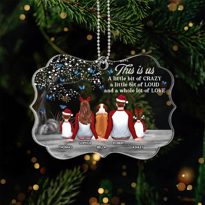 Under Blossom Tree Pajamas Family Personalized Acrylic Ornament