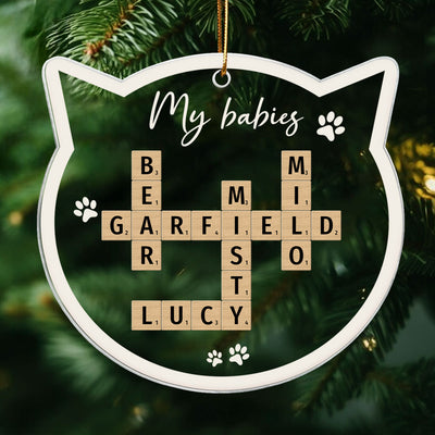 My Babies Cats Names Crossword Puzzle Art Personalized Acrylic Ornament