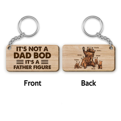 It‘s Not A Dad Bod Bear Family Personalized Wooden Keychain