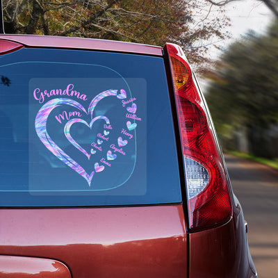 Grandma Mom Heart In Heart Decor Gift Personalized Decal