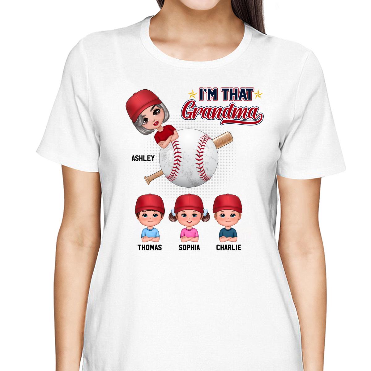 I‘m That Baseball Grandma With Kids Doll Personalized Shirt