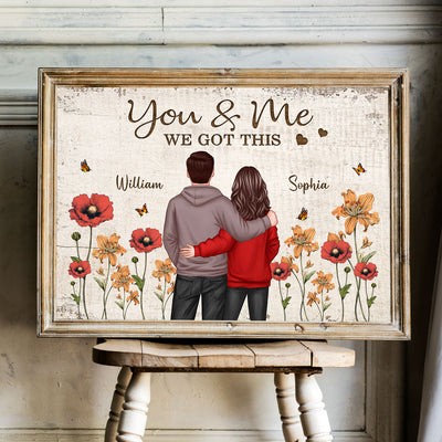 Couple Birth Month Flower Personalized Poster, Heartfelt Gift For Couple, For Him, For Her, Boyfriend, Girlfriend, Husband, Wife