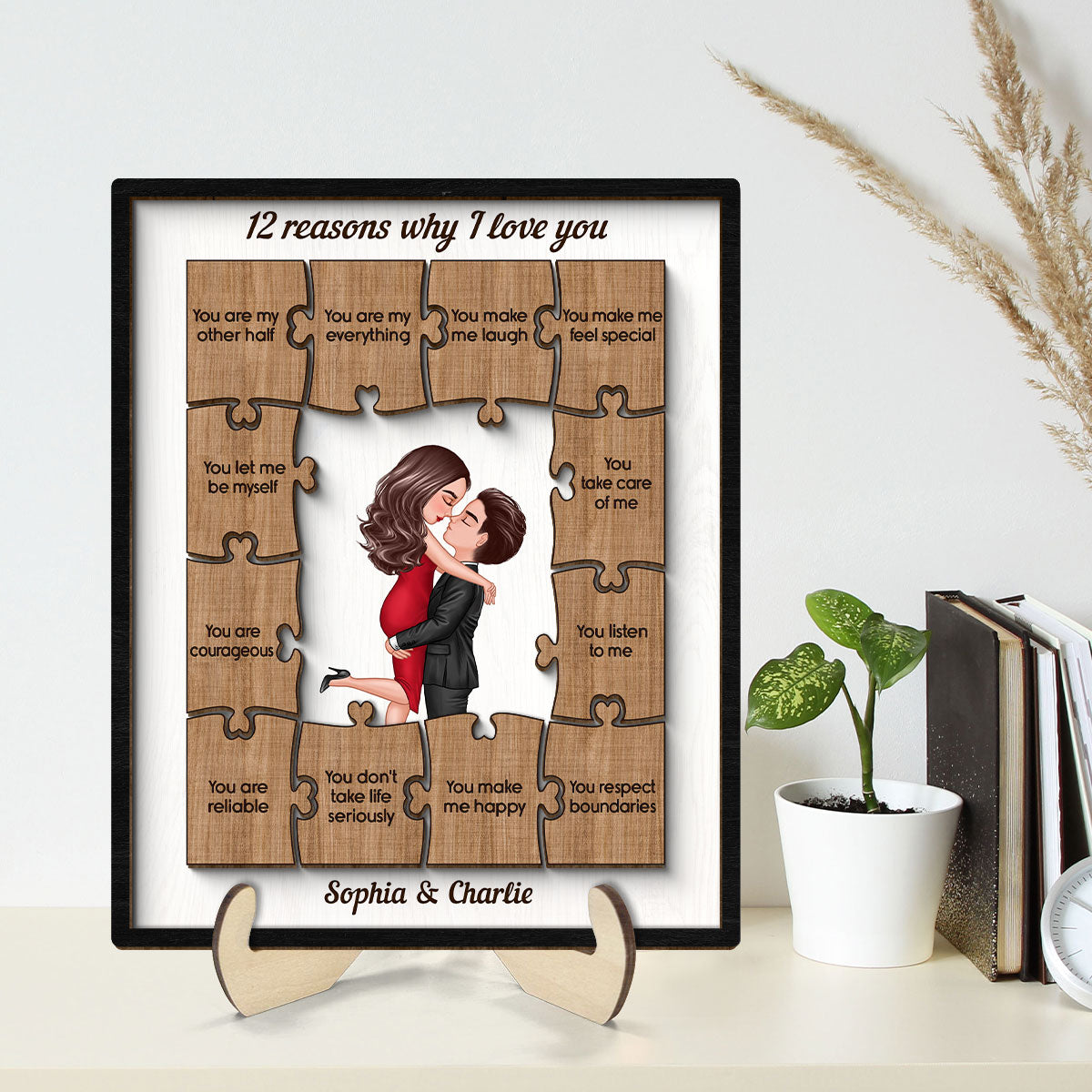 The Reasons Why I Love You  Gift For Him For Her Personalized 2-layer Wooden Plaque
