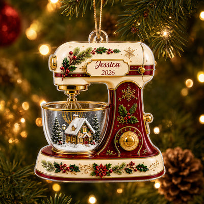 Christmas Baking Mixer - Personalized Acrylic Ornament - Gift for Bakers