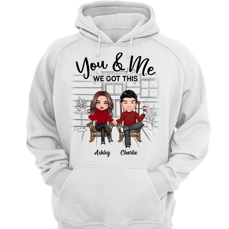 Outline Front Porch Background Doll Couple Gift For Him For Her Personalized Shirt