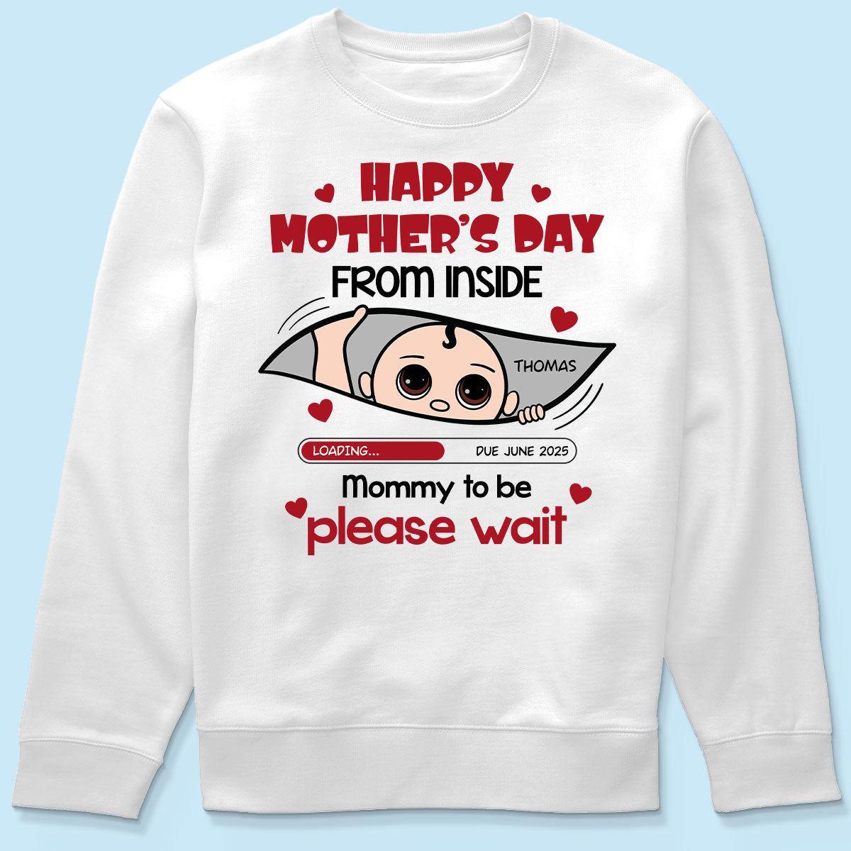 Mommy To Be Please Wait, Baby From The Inside Pregnancy Reveal Shirt, Gift For Expecting Moms