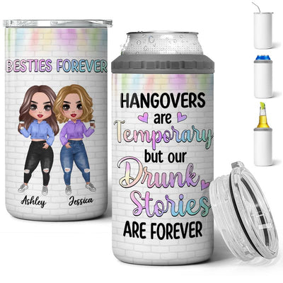 Pastel Color Doll Hoodie Besties Personalized 4 In 1 Can Cooler